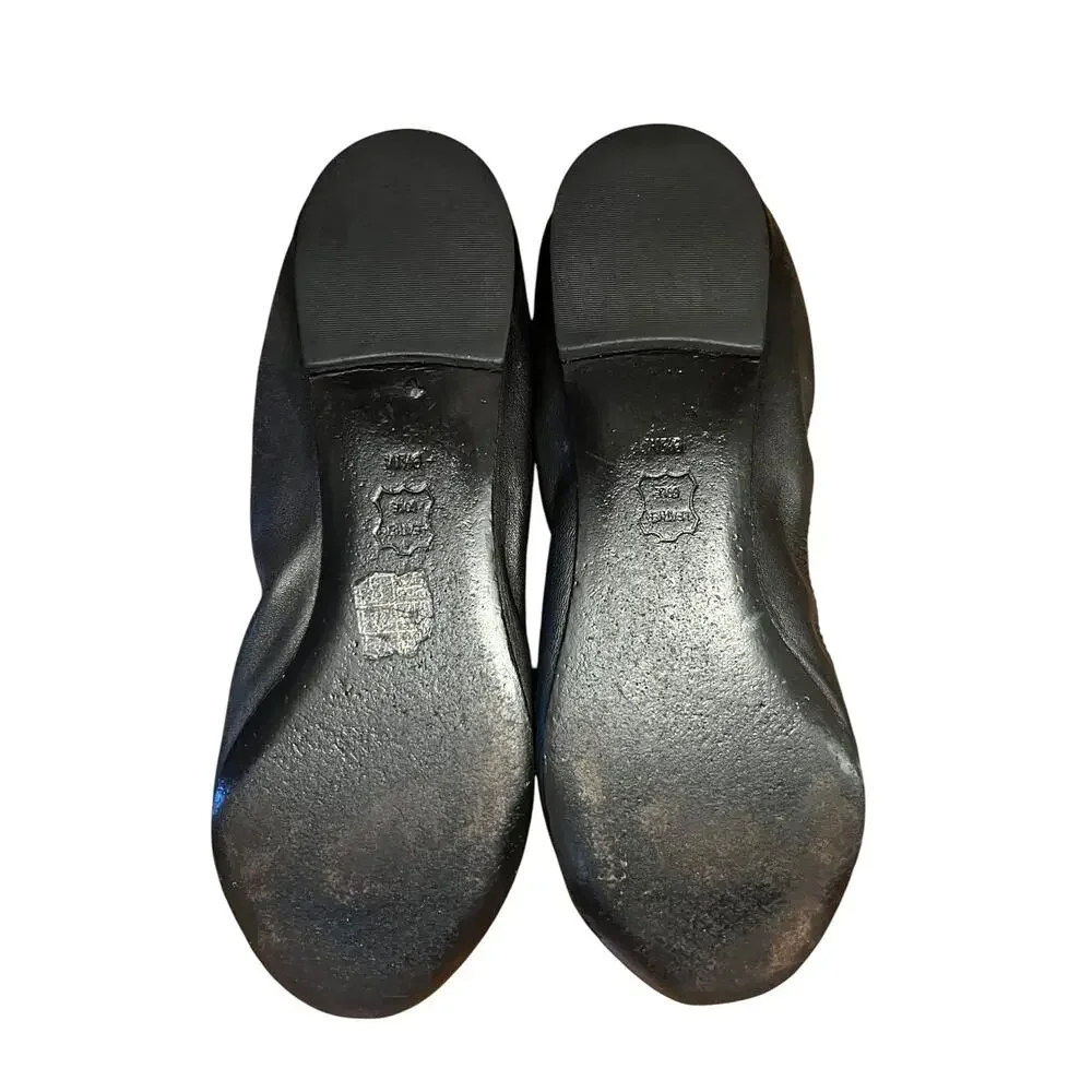 Tory Burch Black Cap Toe Ballet Flats Sz 9.5 154511 Perfect Black - Picture 5 of 6
